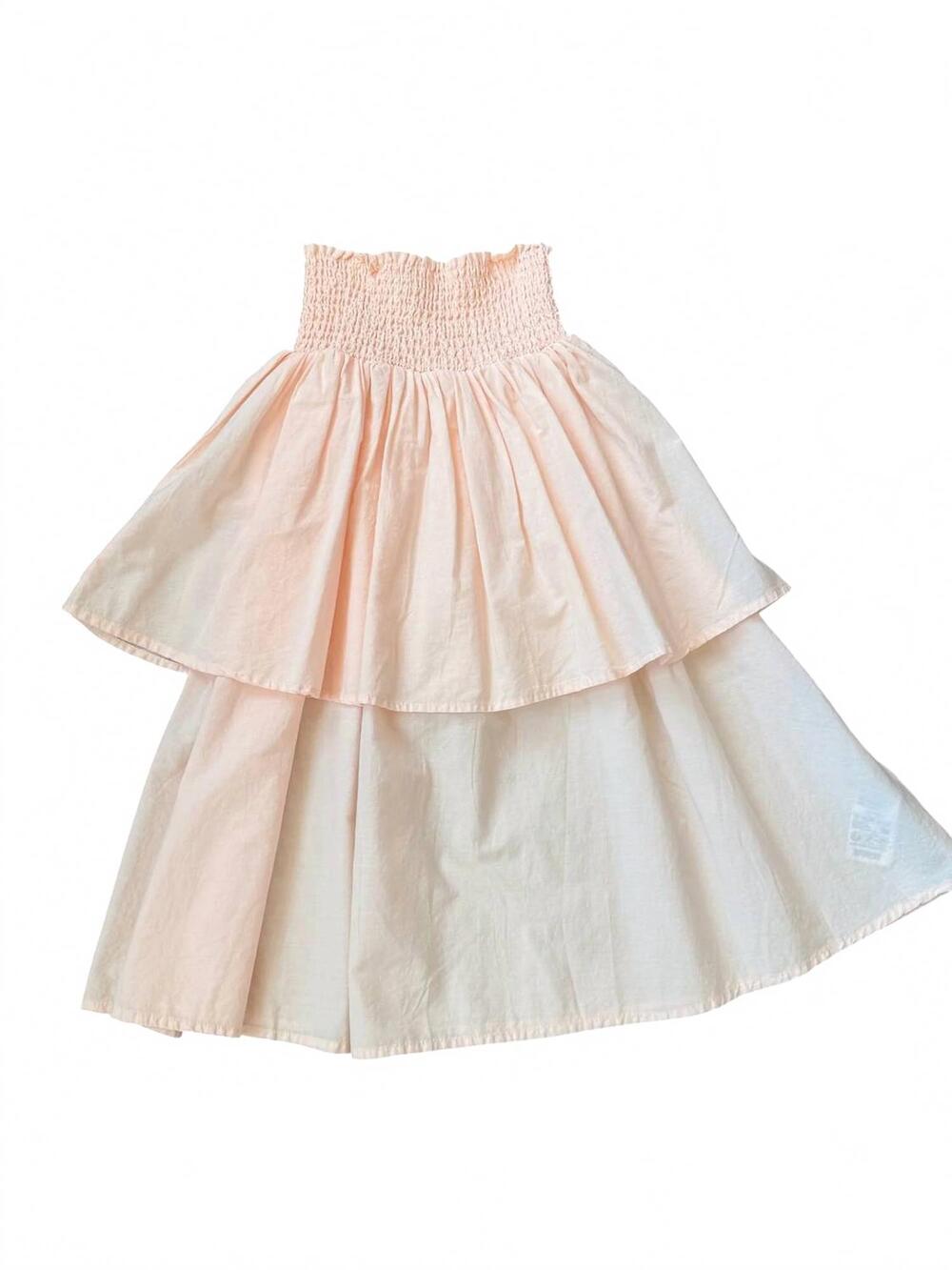 NEW MOLO girls brenna smocked ruffle maxi skirt in cloud pink